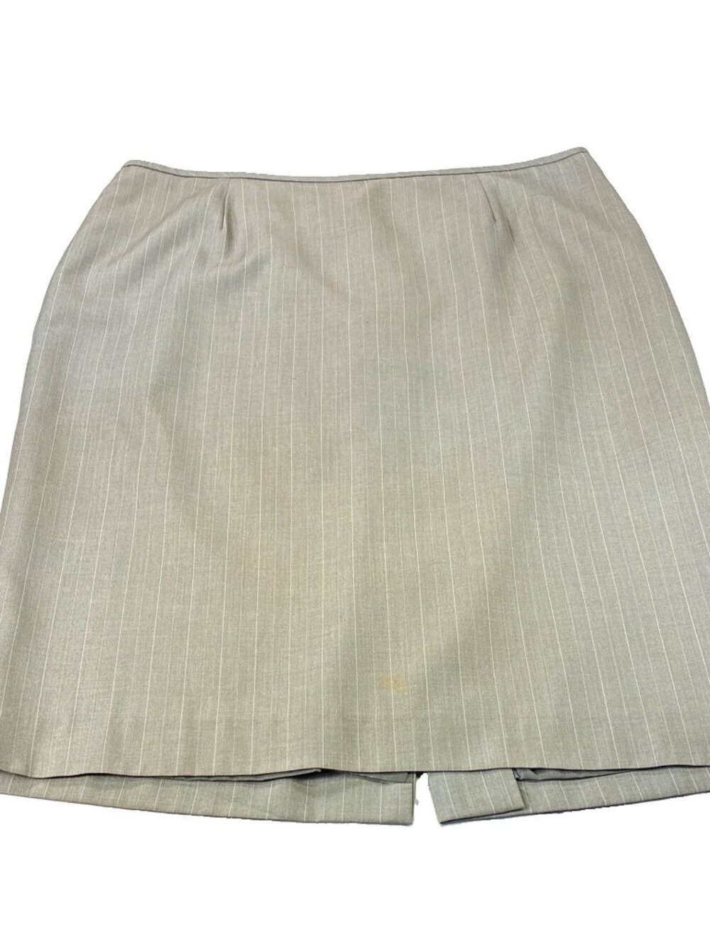 Calvin Klein Womens Career Pencil Skirt 10 Gray Pinstripe Knee Length Wool Blend